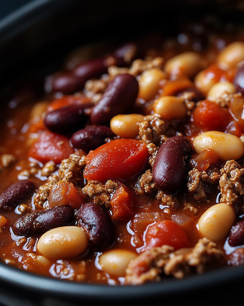 The Ingredients Needed to Make the Best Chili Recipe Ingredients for the best chili recipe slow cooker, featuring beans, meat, spices, and vegetables.